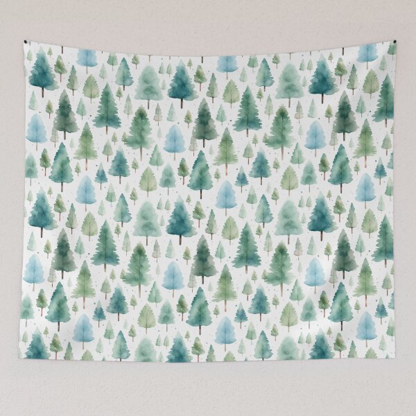 Item preview, Watercolor Christmas Trees designed and sold by ReverseBleach.