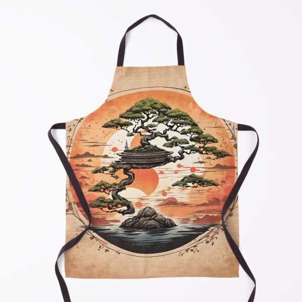Item preview, A shirt graphic of a magical bonsai, heavy texture, circle design, sunset background,Japan style designed and sold by RAILGUNWII.
