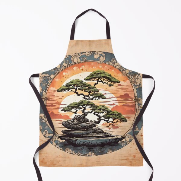 Item preview, A shirt graphic of a magical bonsai, heavy texture, circle design, sunset background,Japan style designed and sold by RAILGUNWII.