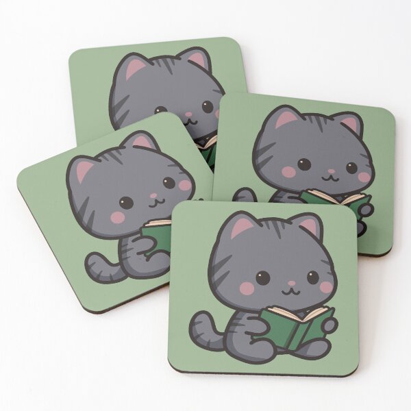 Item preview, Grey Tabby Cat Reading a Book designed and sold by LoveLittleRobin.