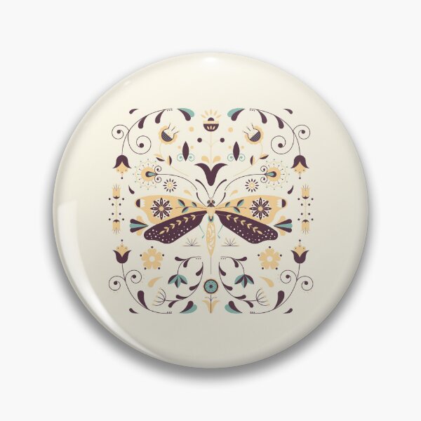 Item preview, Scandinavian Folk Art - Dragonfly and Flowers designed and sold by EliSuarez.
