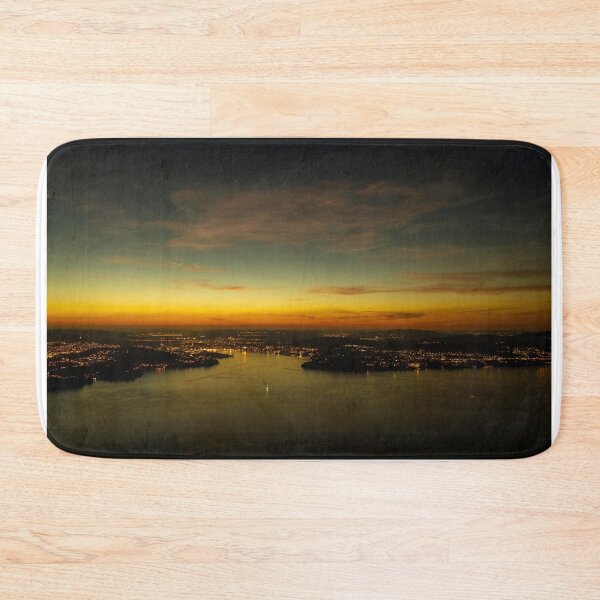 Item preview, Aerial View over Lake Lucerne and Cityscape in Dusk designed and sold by Mats Silvan.