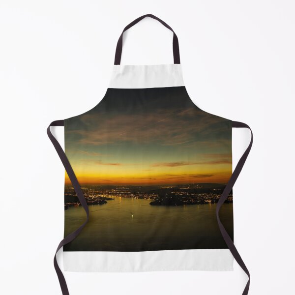 Item preview, Aerial View over Lake Lucerne and Cityscape in Dusk designed and sold by Mats Silvan.