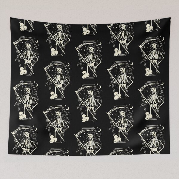 Item preview, Stay Spooky 01 // Death Skeleton Grim Reaper Tarot Card designed and sold by Wendy-Stephens.