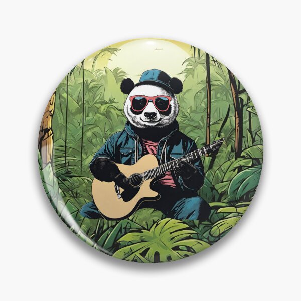 Item preview, WILD GUITARIST PANDA – guitarist panda - rock panda - wild musician designed and sold by Musicians-world.