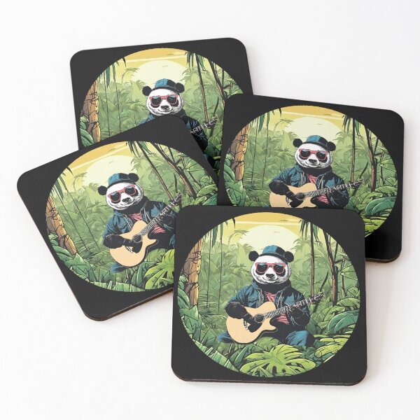Item preview, WILD GUITARIST PANDA – guitarist panda - rock panda - wild musician designed and sold by Musicians-world.