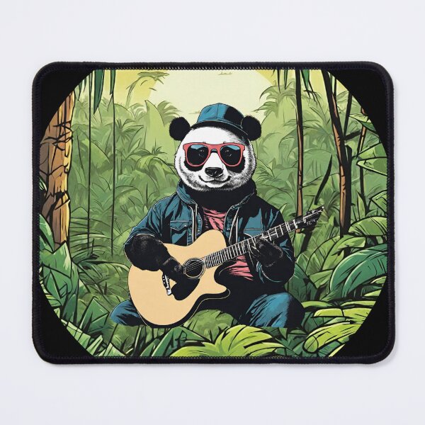 Item preview, WILD GUITARIST PANDA – guitarist panda - rock panda - wild musician designed and sold by Musicians-world.
