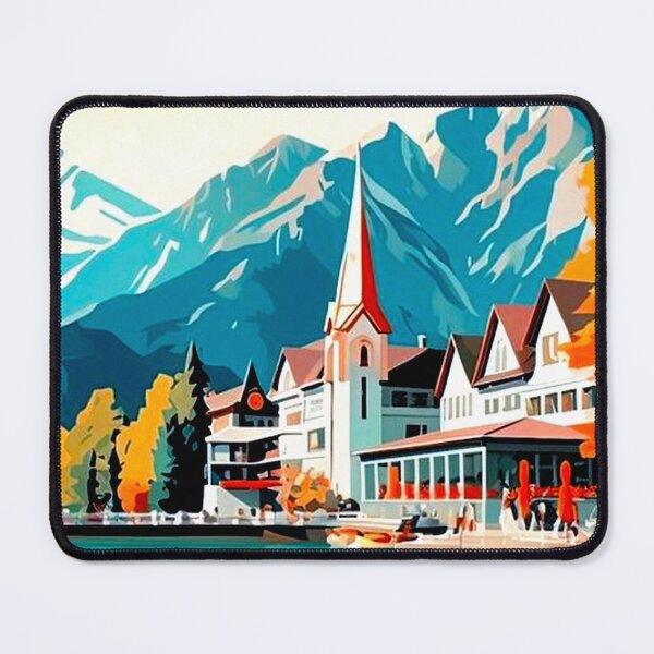 Item preview, Interlaken Switzerland : Vintage Travel and Tourism Advertising Print designed and sold by posterbobs.