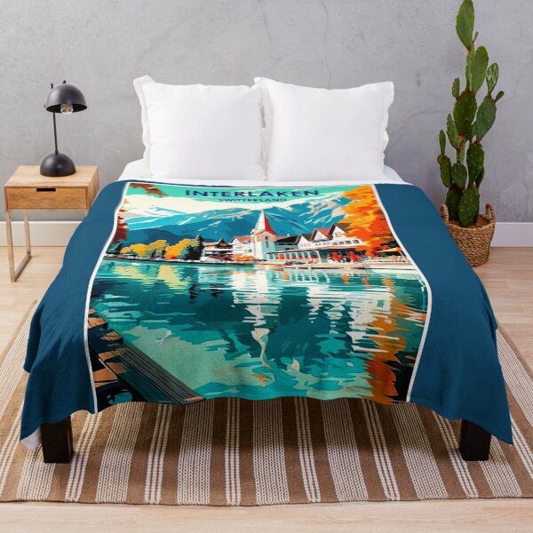 Item preview, Interlaken Switzerland : Vintage Travel and Tourism Advertising Print designed and sold by posterbobs.