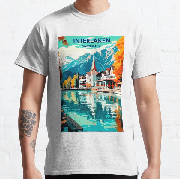 Item preview, Interlaken Switzerland : Vintage Travel and Tourism Advertising Print designed and sold by posterbobs.