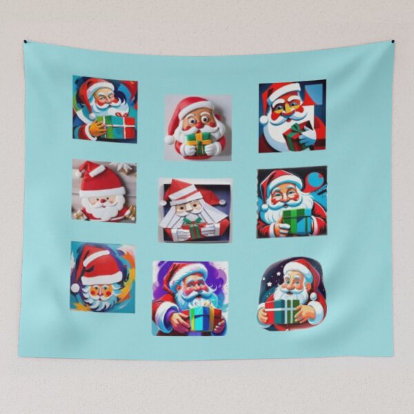 Item preview, Pack of 9 Santa Claus Christmas stickers in colors designed and sold by JaroDesign2023.