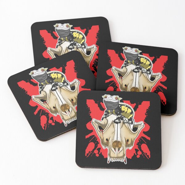 Item preview, Creepy Yellow Crested Gecko on a Skull designed and sold by HauntedHerps.
