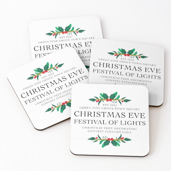 Item preview, Green Pine Grove Town Square Christmas Eve Festival Of Lights Christmas Tree Decorating Contest Finalist Gala designed and sold by bmwchickk.