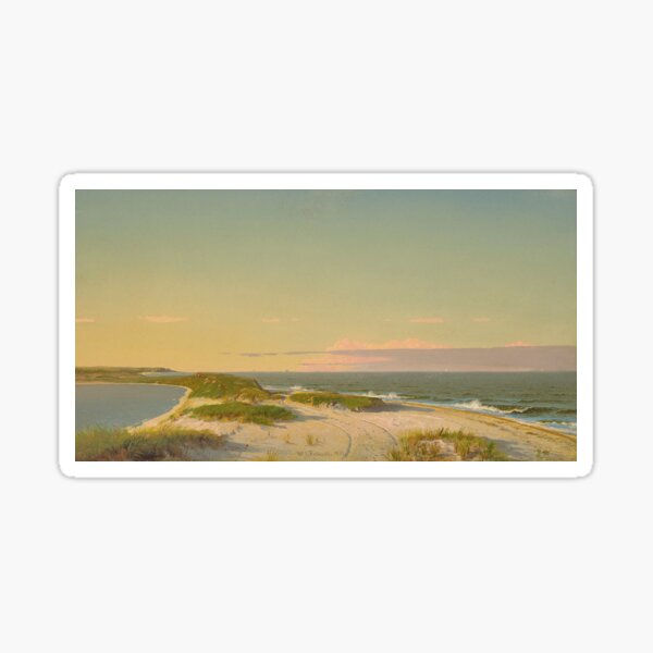 Item preview, Nantucket dunes and shore summer seascape nautical landscape ocean painting by William Trost Richards designed and sold by Jéanpaul  Ferro.