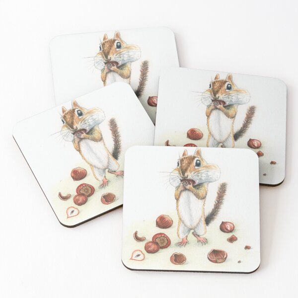 Item preview, Chipmunks with hazelnuts designed and sold by tanjamandolin.