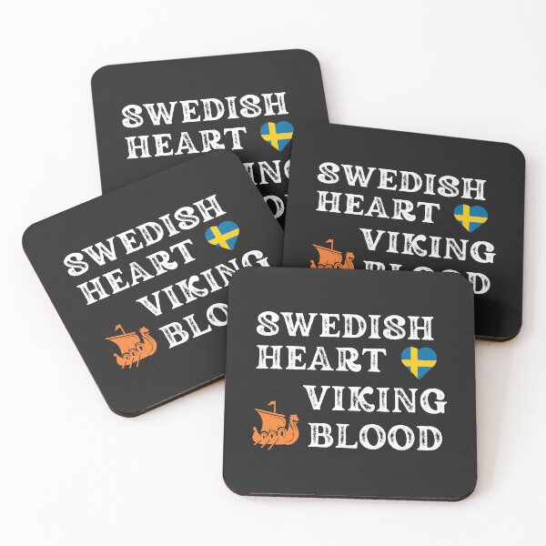 Item preview,  Swedish Heart Viking Blood. White text. Gift ideas for historical enthusiasts. designed and sold by LindaLG.