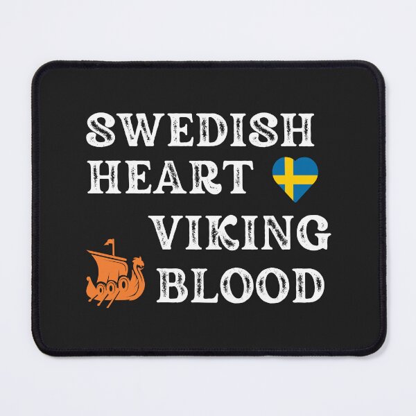 Item preview,  Swedish Heart Viking Blood. White text. Gift ideas for historical enthusiasts. designed and sold by LindaLG.