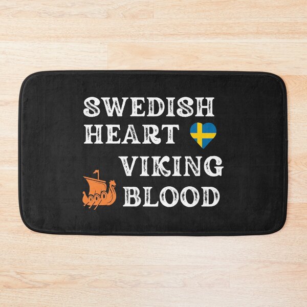 Item preview,  Swedish Heart Viking Blood. White text. Gift ideas for historical enthusiasts. designed and sold by LindaLG.
