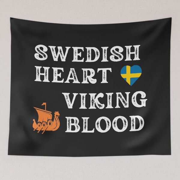 Item preview,  Swedish Heart Viking Blood. White text. Gift ideas for historical enthusiasts. designed and sold by LindaLG.