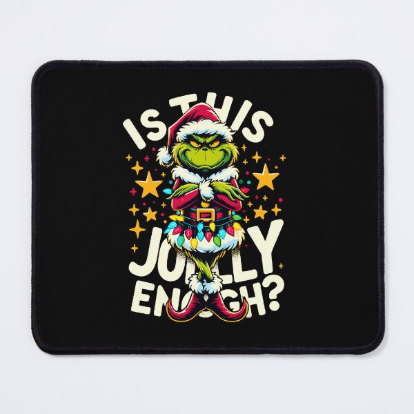 Item preview, Is This Jolly Enough? Grumpy Christmas Cat - The Grinch Stole Merry Christmas designed and sold by Jurady.