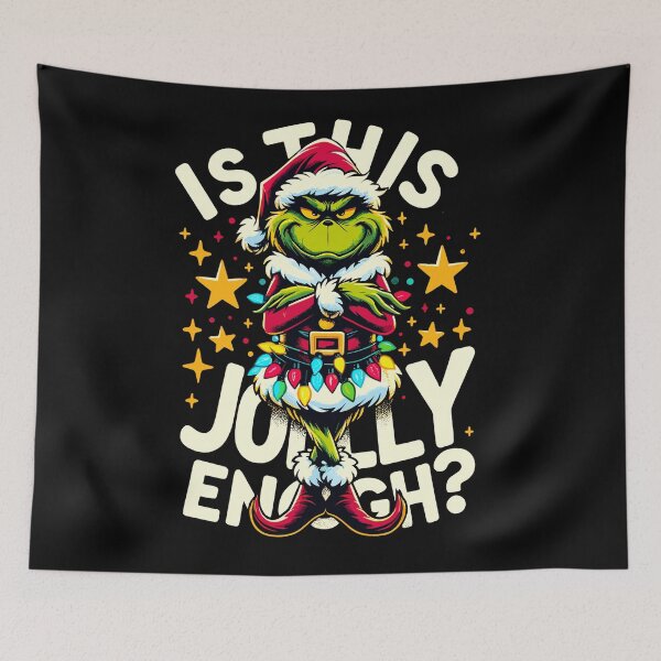 Item preview, Is This Jolly Enough? Grumpy Christmas Cat - The Grinch Stole Merry Christmas designed and sold by Jurady.