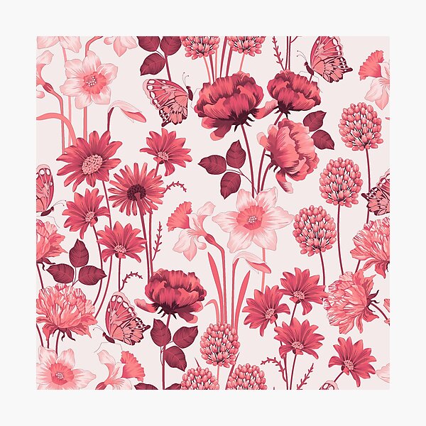 Spring Flowers in Pink Photographic Print