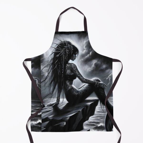 Item preview, A charcoal render of a gothic mermaid designed and sold by Truck Stop One.