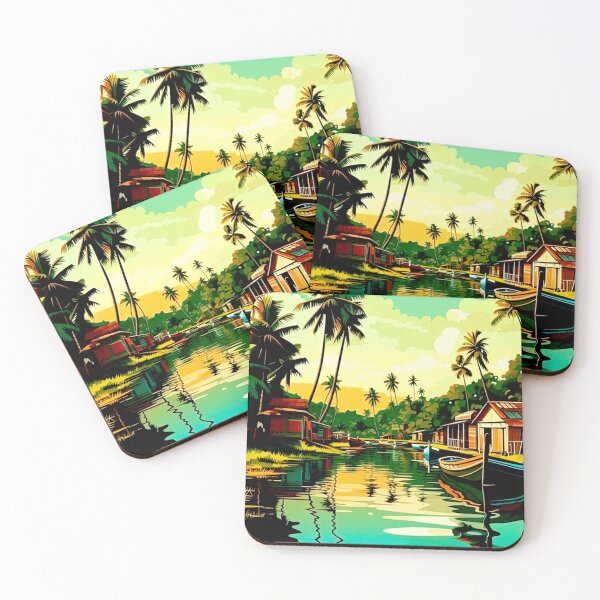 Item preview, Kerala India : Vintage Travel and Tourism Village Advertising Print designed and sold by posterbobs.