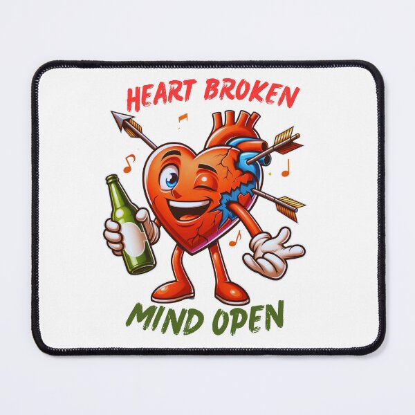 Item preview, Valentine's Day Emotive Beats  Heart Broken Mind Open Illustration designed and sold by Mundo Tees.