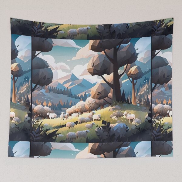 Item preview, Happy Sheep enjoying a sunny day outside- Paper Cutout designed and sold by octoboobs.
