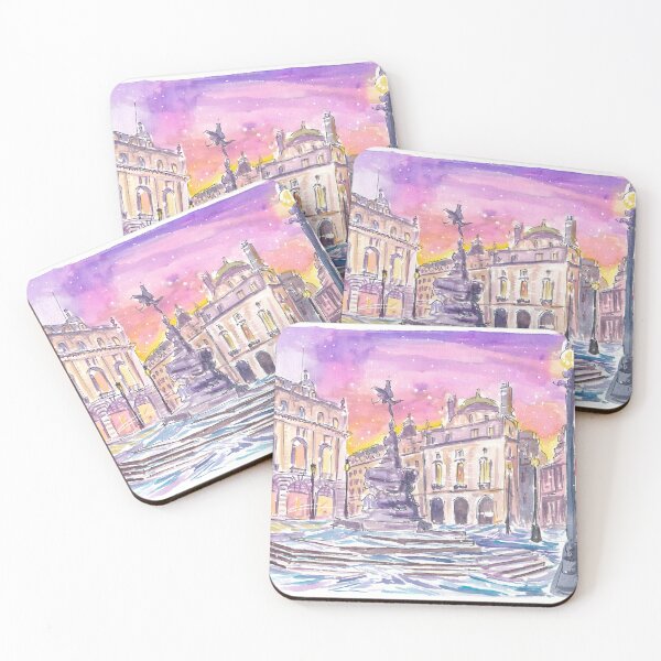 Item preview, Picadilly Circus London in Winter and Snow mood shortly after Sunset designed and sold by artshop77.