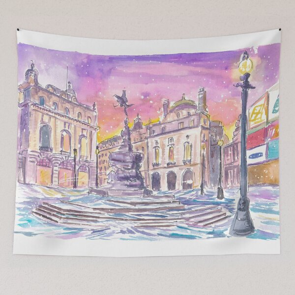 Item preview, Picadilly Circus London in Winter and Snow mood shortly after Sunset designed and sold by artshop77.