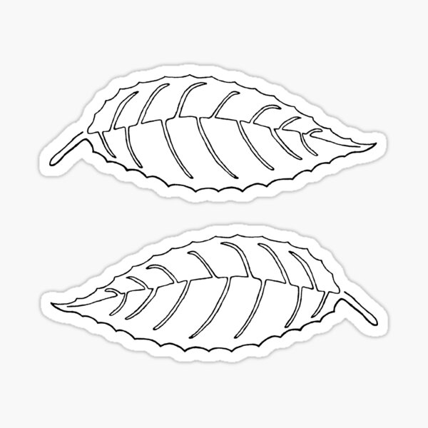 Single-Line Leaves (Dark on Light) Sticker