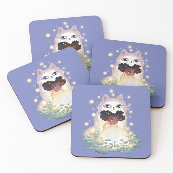 Item preview, Cute girl and cat seeing magic  designed and sold by Artofmayara.