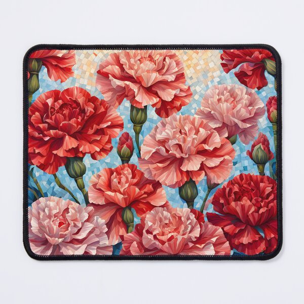Item preview, Colorful Mosaic picture of Red and Pink Carnation flowers designed and sold by Petalandfur.