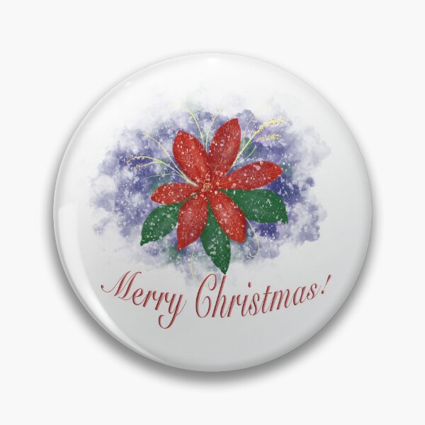 Item preview, Red Poinsettia Merry Christmas designed and sold by The Elderberry Blossom.