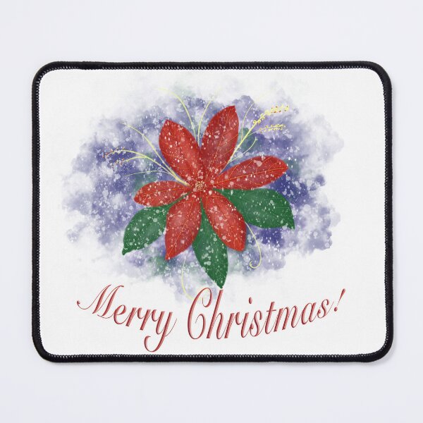 Item preview, Red Poinsettia Merry Christmas designed and sold by The Elderberry Blossom.