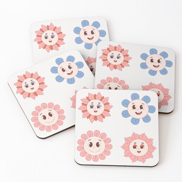 Item preview, vintage happy flower faces designed and sold by huape.