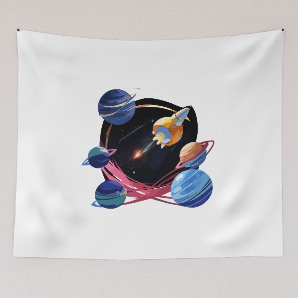 Item preview, amazing design space planets and rocket designed and sold by asmaa gamal.