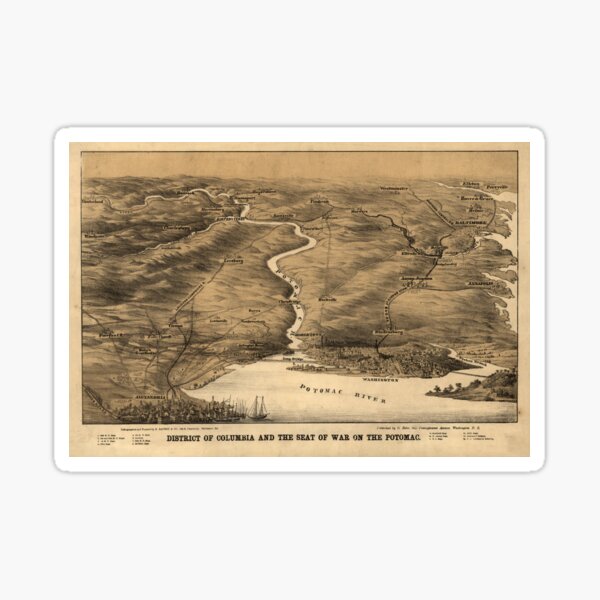 Item preview, Vintage Pictorial Map of DC, Maryland & Northern VA designed and sold by BravuraMedia.