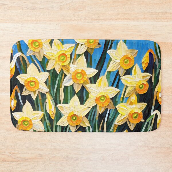 Item preview, Colorful Mosaic picture of Yellow Daffodil flowers designed and sold by Petalandfur.