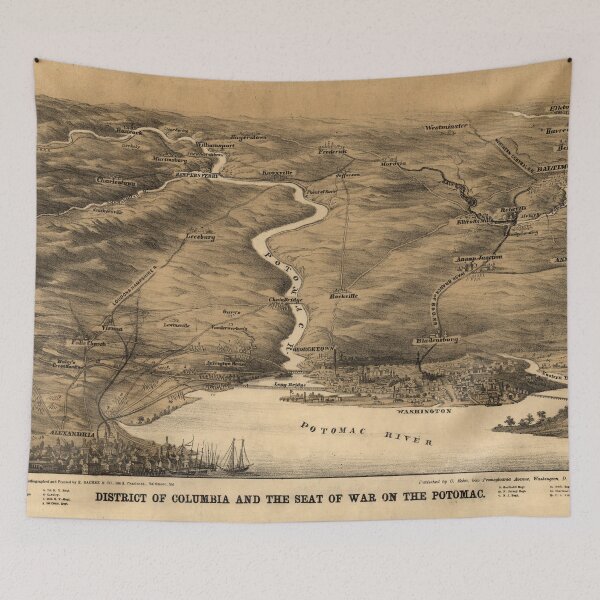 Item preview, Vintage Pictorial Map of DC, Maryland & Northern VA designed and sold by BravuraMedia.
