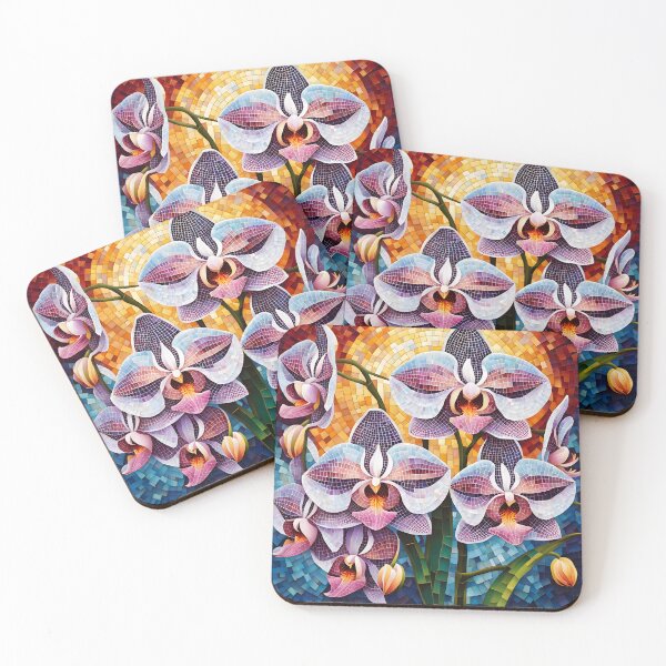 Item preview, Colorful Mosaic picture of Orchid flowers designed and sold by Petalandfur.