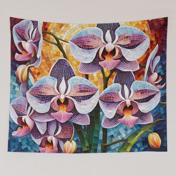 Item preview, Colorful Mosaic picture of Orchid flowers designed and sold by Petalandfur.