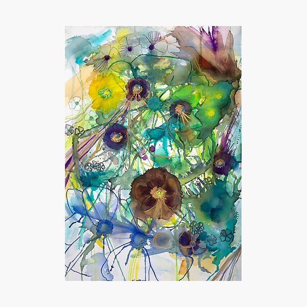 Abstract nature in green and blue Photographic Print