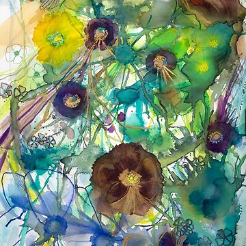 Artwork thumbnail, Abstract nature in green and blue by Birgitte Bjorholm