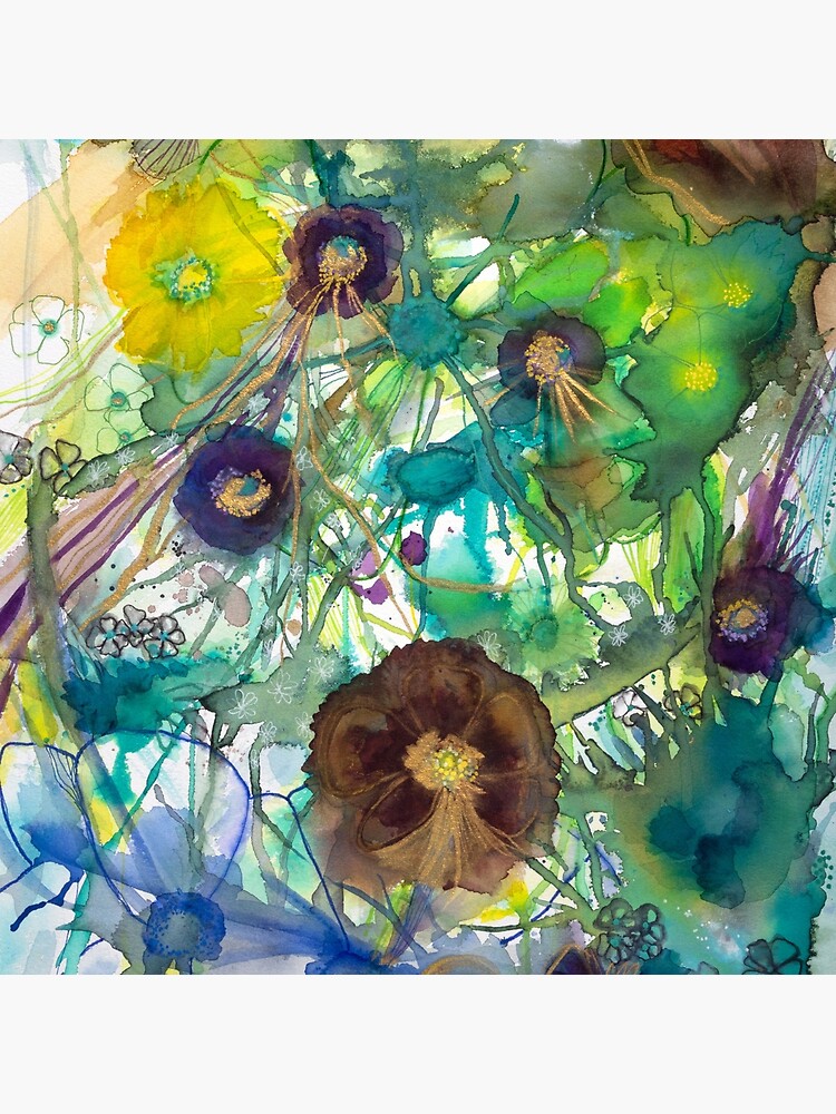 Thumbnail 2 of 2, Tote Bag, Abstract nature in green and blue designed and sold by BirgitteB.