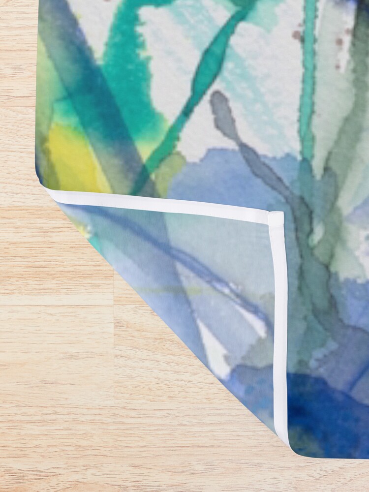Thumbnail 2 of 5, Shower Curtain, Abstract nature in green and blue designed and sold by BirgitteB.