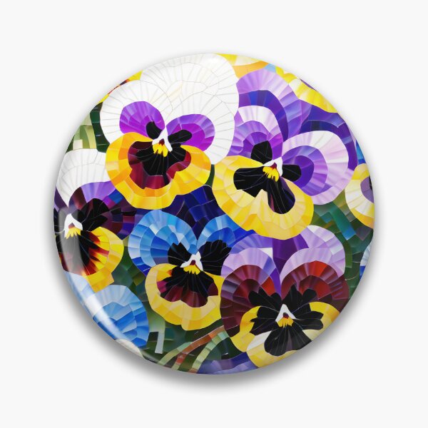 Item preview, Colorful Mosaic picture of Pansy flowers designed and sold by Petalandfur.