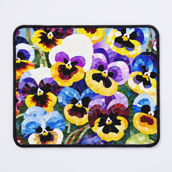 Item preview, Colorful Mosaic picture of Pansy flowers designed and sold by Petalandfur.